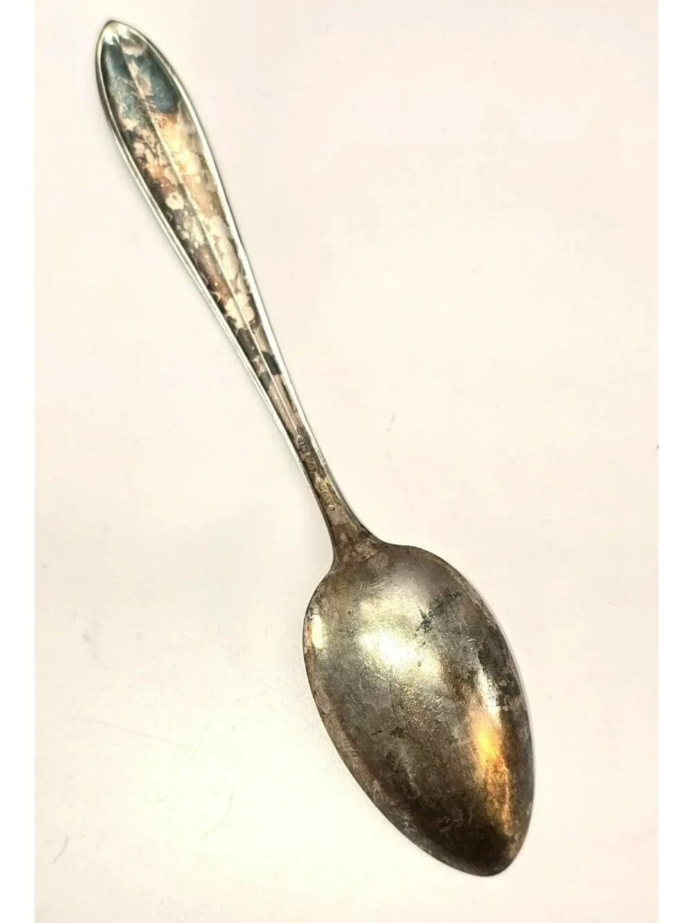 Antique Alvin Silverplate Teaspoon Floral Monogrammed B Patented CM2276